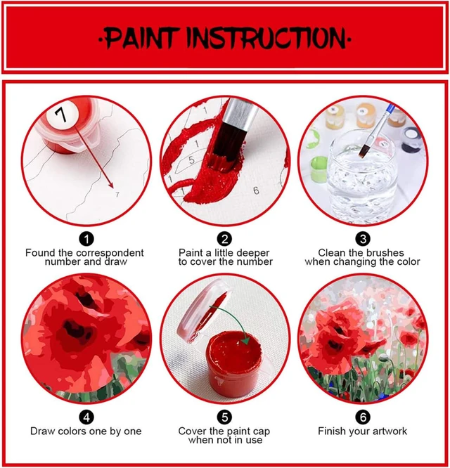 Alt view image 7 of 7 - 6 Cocktail Pack Painting by Numbers Kit for Beginner 8X12 inch | Adult Paint by Number Kits on Canvas, DIY Acrylic Oil Easy Painting by Numbers for Home Wall Decor (Without Frame)