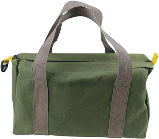 Main image of 12 Inch Wide Mouth Tool Bag, Heavy Duty Canvas Tool Storage Bag for Men, Large Capacity Tool Tote Bag for Electricians, Power Tool Organizer Pouch