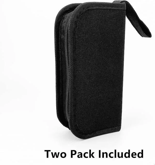 Alt view image 2 of 7 - 2pack Small Tool Pouch Organizer, Canvas Zipper Pouch with 13 Adjustable Loops and a Storing Belt, Utility Tool Bag for Craft Making, Maintenance, Electrician and Carpenters, 8'' x 4'', Black