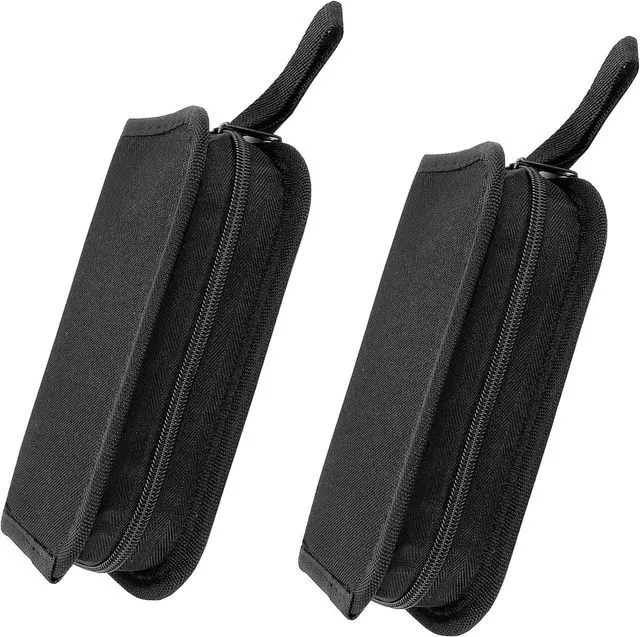 Main image of 2pack Small Tool Pouch Organizer, Canvas Zipper Pouch with 13 Adjustable Loops and a Storing Belt, Utility Tool Bag for Craft Making, Maintenance, Electrician and Carpenters, 8'' x 4'', Black