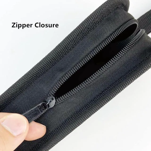 Alt view image 5 of 7 - 2pack Small Tool Pouch Organizer, Canvas Zipper Pouch with 13 Adjustable Loops and a Storing Belt, Utility Tool Bag for Craft Making, Maintenance, Electrician and Carpenters, 8'' x 4'', Black