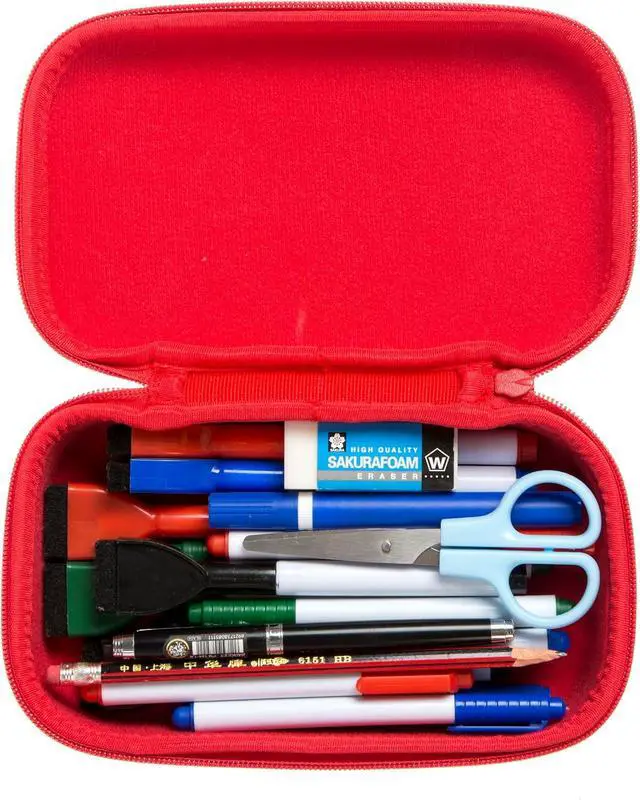 Alt view image 7 of 7 - Colorful Pencil Case for Girls, Cute Aesthetic Pencil Box for School | Large capacity hard shell pencil box, machine washable, secure zipper closure, holds 60 pens & pencils, crack-proof material