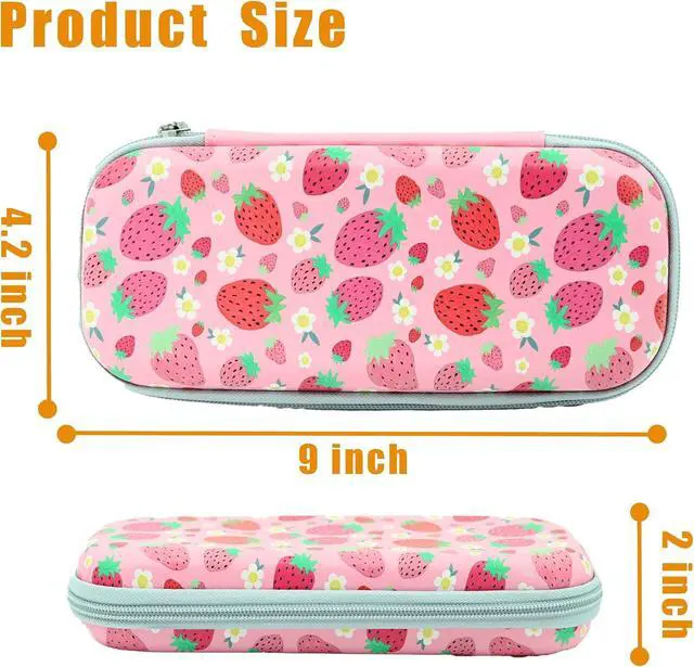 Alt view image 2 of 5 - Pink Strawberry Pencil Box Zip Pencil Case for Boys Girls School Organizer Pencil Bag Large Capacity Pencil Pouch