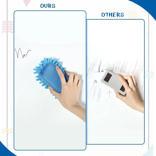 Alt view image 5 of 7 - 4 Pieces Dry Erase Erasers Magnetic Whiteboard Eraser Washable Microfiber Shag for Home and Office Use