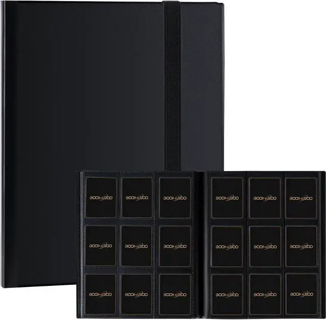 Main image of Card Binder 9 Pocket Storage 360 Card Binder,Trading Card Binder (Black)