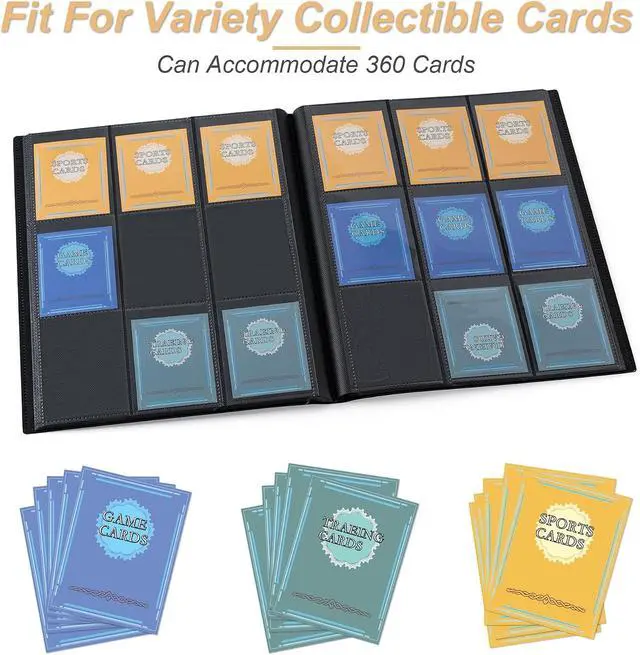 Alt view image 5 of 7 - Card Binder 9 Pocket Storage 360 Card Binder,Trading Card Binder (Black)