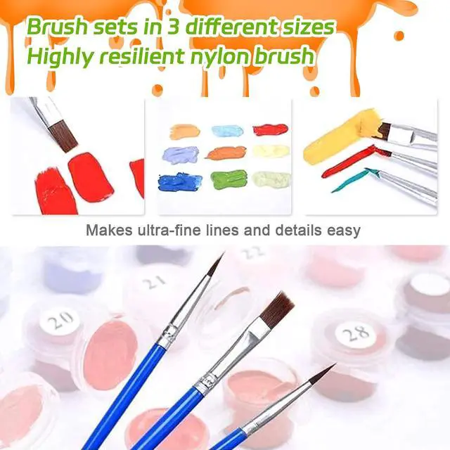 Alt view image 5 of 7 - Paint by Numbers Kit for Kids, 4 Pack Easy Kids Paint by Number Kits Age 4 5 6 7 8 9 10 12, DIY Color Canvas Painting Animal Acrylic Oil Painting Suitable for Home Decoration 8x8 Inch (Animals)