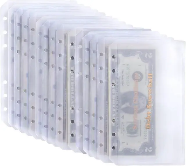 Main image of UMSICHT 15pcs A6 Binder Pockets with No Zippers, Zipless Budget Envelopes for Cash System, A6 Binder Pouch for 6 Ring Binder, Money Folder Organizer for Cash.