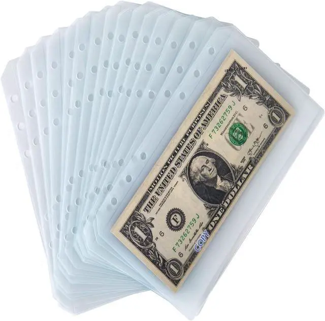 Alt view image 2 of 5 - UMSICHT 15pcs A6 Binder Pockets with No Zippers, Zipless Budget Envelopes for Cash System, A6 Binder Pouch for 6 Ring Binder, Money Folder Organizer for Cash.