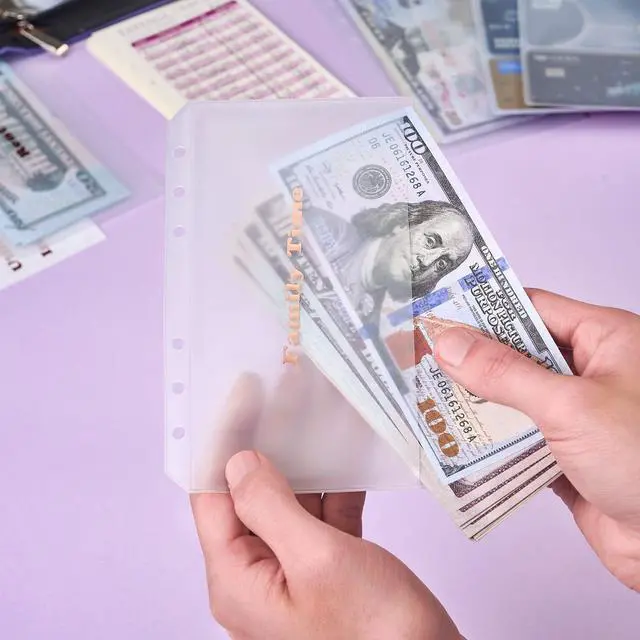 Alt view image 3 of 5 - UMSICHT 15pcs A6 Binder Pockets with No Zippers, Zipless Budget Envelopes for Cash System, A6 Binder Pouch for 6 Ring Binder, Money Folder Organizer for Cash.