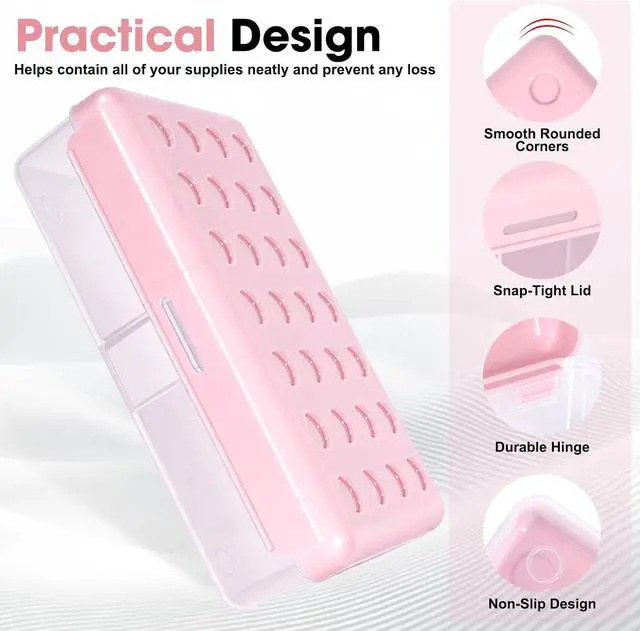 Alt view image 4 of 7 - Plastic Pencil Box, Large Pencil Case, Clear Pencil Boxes | with Snap-tight Lid, Hard Crayon Box Storage Marker Organizer Containers for Boys Girls Adults School Office Supplies (Pink)