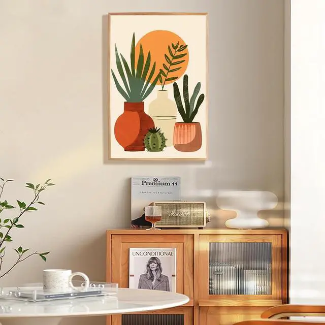 Alt view image 2 of 7 - Easy Plant Framed Paint by Numbers Kit for Adults Beginner 8x12 Inch | For Adults & Kids Ages 8-12, DIY Acrylic Painting, Simple Paint by Numbers with frame, Stress Relief Home Wall Decor Gifts
