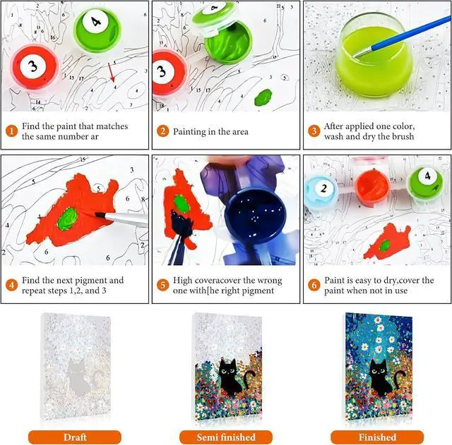 Alt view image 6 of 7 - Easy Plant Framed Paint by Numbers Kit for Adults Beginner 8x12 Inch | For Adults & Kids Ages 8-12, DIY Acrylic Painting, Simple Paint by Numbers with frame, Stress Relief Home Wall Decor Gifts