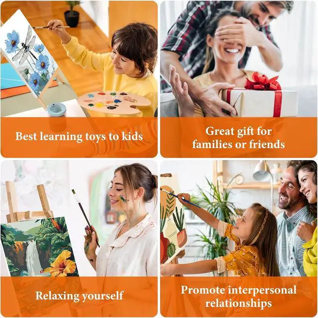 Alt view image 7 of 7 - Easy Plant Framed Paint by Numbers Kit for Adults Beginner 8x12 Inch | For Adults & Kids Ages 8-12, DIY Acrylic Painting, Simple Paint by Numbers with frame, Stress Relief Home Wall Decor Gifts