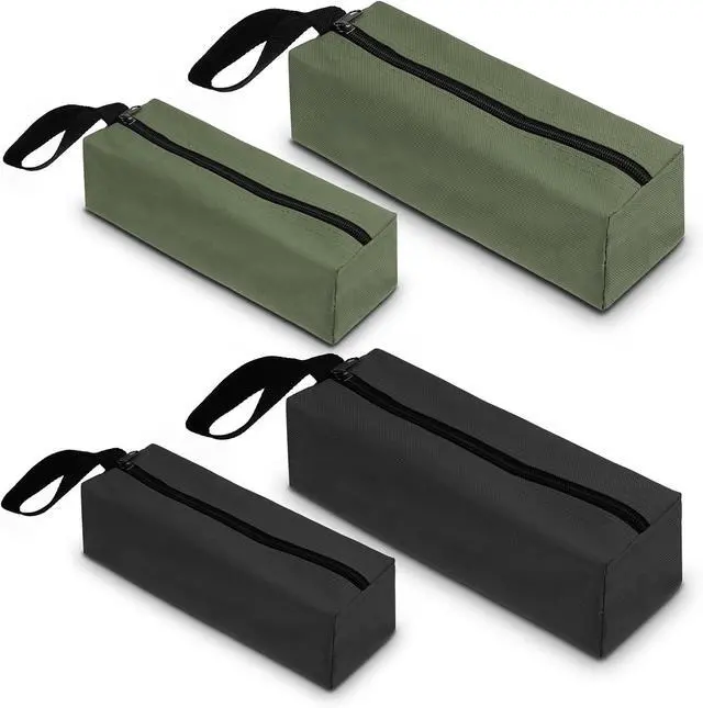 Main image of 4PCS Canvas Tool Pouch with Zipper 11.8",9.84" Heavy Duty Tool Pouch Bag | Tool Pouch Zipper Bag Multipurpose Storage Bag with Carabiner for Tools, Screwdriver, Small Wrench, Screw Organizers-2S+2L