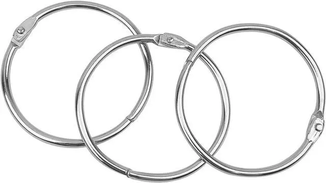 Main image of 2 Inch (50 Pack) Nickel Plated Steel Binder Rings, Silver, for School, Home, or Office
