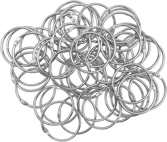 Alt view image 2 of 7 - 2 Inch (50 Pack) Nickel Plated Steel Binder Rings, Silver, for School, Home, or Office