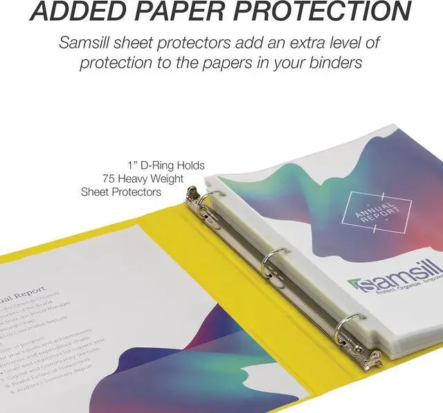 Alt view image 6 of 7 - Durable 1 inch 3 Ring Binder, D Ring Binder, 100% Recycled Chipboard, Yellow