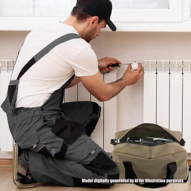 Alt view image 5 of 7 - Small Tool Bag, Close Top Wide Mouth Tool Organizer Bag, Large Tool Bags | for Men,Canvas Tool Storage Bag for Storage Handbag for Screwdrivers,Wrench,Pliers Hand Tools (Khaki, 12 Inch)