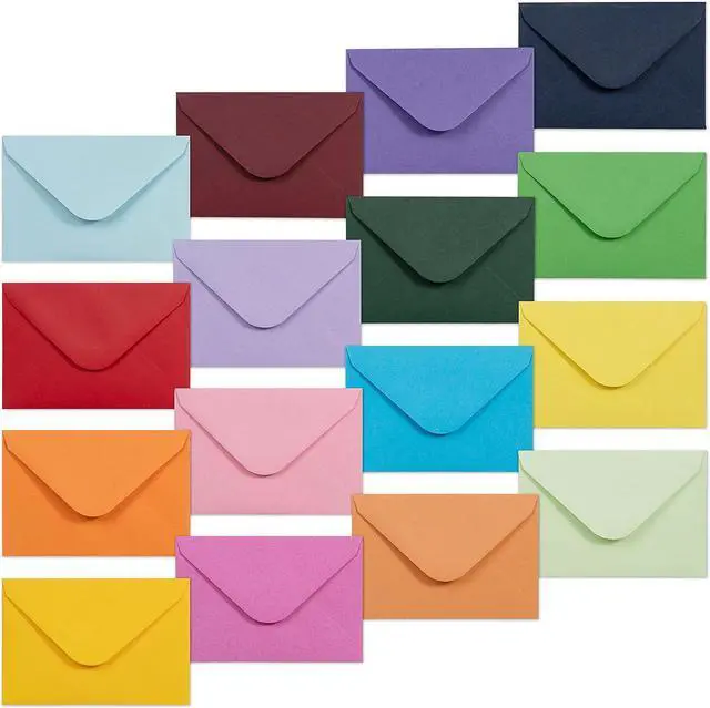 Main image of Gift Card Envelopes - 160-Count Mini Envelopes, Paper Business Card Envelopes, Bulk Tiny Envelope Pockets, 16 Colors, 4 x 2.7 Inches