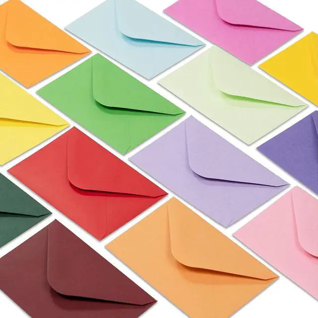 Alt view image 6 of 7 - Gift Card Envelopes - 160-Count Mini Envelopes, Paper Business Card Envelopes, Bulk Tiny Envelope Pockets, 16 Colors, 4 x 2.7 Inches