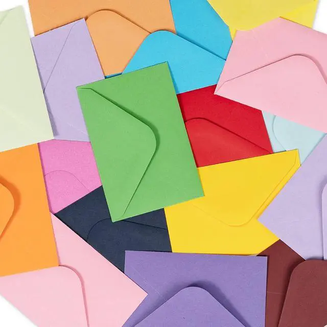 Alt view image 7 of 7 - Gift Card Envelopes - 160-Count Mini Envelopes, Paper Business Card Envelopes, Bulk Tiny Envelope Pockets, 16 Colors, 4 x 2.7 Inches