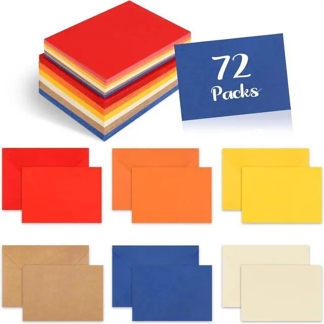Main image of Azureal 72PCS Blank Cards with Envelopes, Mini Envelopes With Blank Note Cards, Self-Adhesive Business Card Envelopes for Wedding, Bridal, Baby Shower, Graduation, Business (Morandi Color)