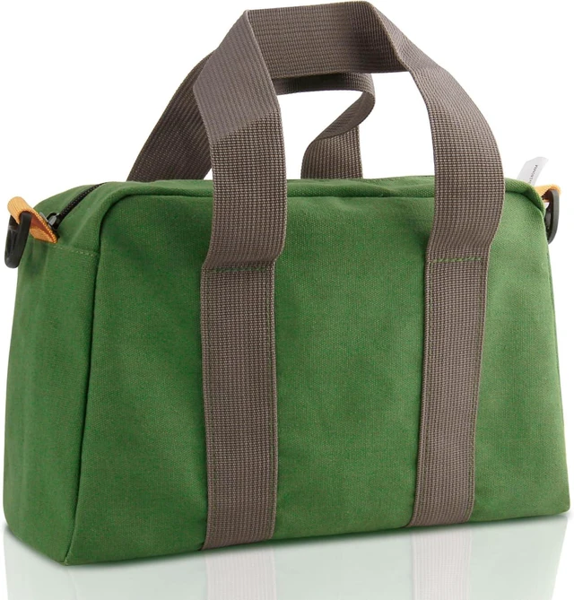 Main image of Small Tool Bag, Canvas Tool Storage Bag, Large Capacity Multipurpose Zipper Soft Tote Organizer Pouch for Electrician, Plumbing, Gardening,Tools Bags for Men (Green, 13 Inch)