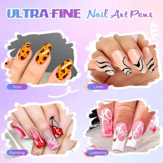 Alt view image 4 of 7 - 12 Colors Nail Art Pens Set 3D Acrylic Paint Markers | Quick Drying Nail Polish Pens, Nail Art Pens for Painting Nails, Long Lasting Color Nail Art Kit for Salon and Home DIY