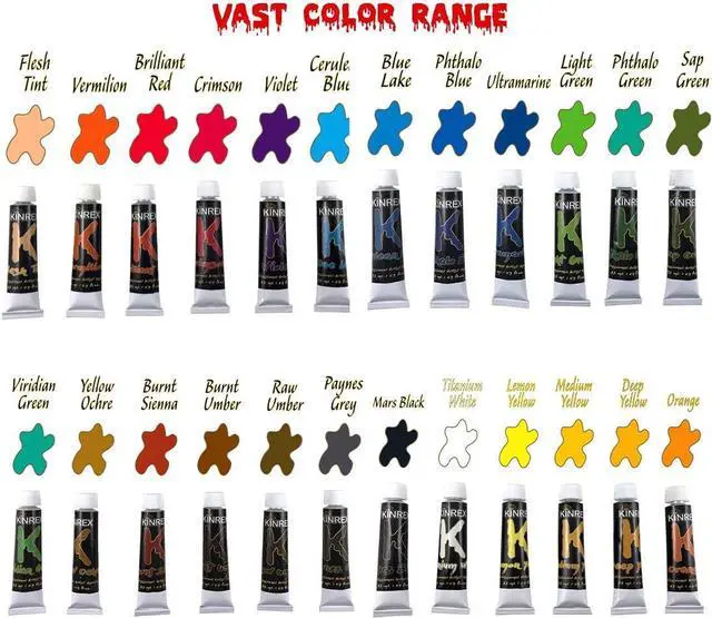 Alt view image 2 of 7 - Acrylic Paint Set - 24 Color Art Set - 12 ml Each - Non Toxic and Vibrant Colors - Best Craft Gift for Adults and Kids