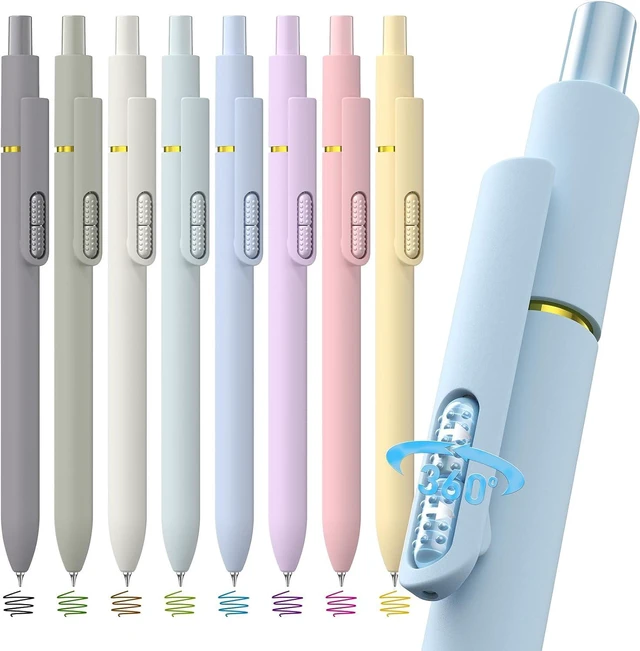 Alt view image 2 of 7 - 8 Pack Colored Gel Pens - 0.7mm Fine Point Colorful Ink Fidget Pens | Smooth Quick-Dry Writing Pens, No Bleed No Smear Coloring Pen for Journaling School Office, Cute Supplies Gifts for Men Women