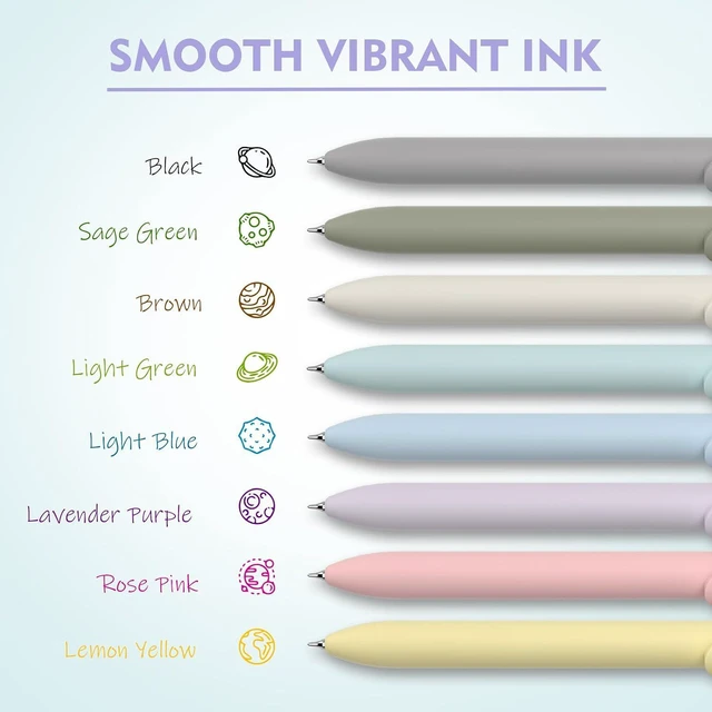 Alt view image 4 of 7 - 8 Pack Colored Gel Pens - 0.7mm Fine Point Colorful Ink Fidget Pens | Smooth Quick-Dry Writing Pens, No Bleed No Smear Coloring Pen for Journaling School Office, Cute Supplies Gifts for Men Women