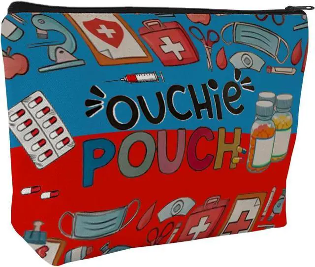 Main image of Medicine Storage Pouch with Diabetes, Medicines Bag, and Medical Supply Designs, White Canvas Zipper Cases, Multi-Use Functionality (Gift for Birthdays, Graduation, Christmas) (Style D)