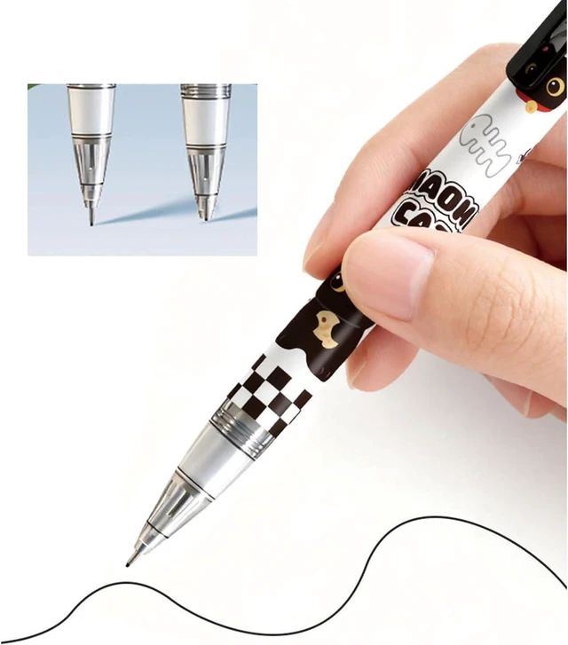 Alt view image 5 of 7 - 4 Pcs Cute Mechanical Pencils with Eraser 0.5mm Cartoon Cat Mechanical Pencil School Pencil for Women (6pcs Cat)