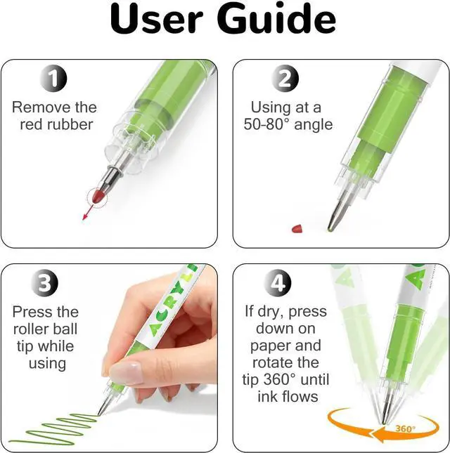 Alt view image 7 of 7 - Brown Acrylic Gel Pens 12 Color, Colored Pens for Journaling, Coloring Books, Calligraphy, Note Taking & DIY Crafts, RollerBall Pen Tip