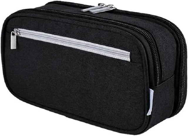 Alt view image 5 of 7 - Big Pencil Case Large Capacity Pencil Bag Pouch 3 Multi Comparments High Storage Pen Holder Marker Holder Portable Office Stationery Organizer Supplies Makeup Cosmetic Bag Men Women (Black)