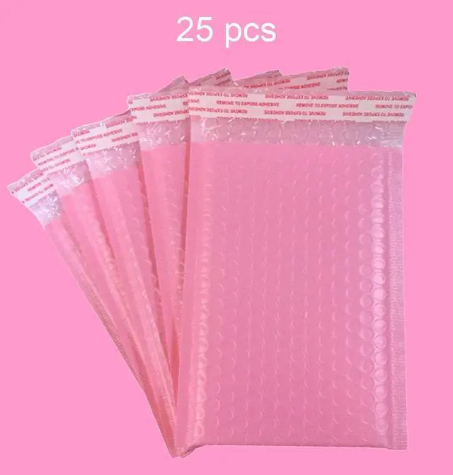Alt view image 4 of 7 - 25 Pack 4x6 Inches Small Pink Poly Bubble Lined Mailers Padded Shipping Envelopes Self Seal Mailer Waterproof, Shockproof and Dustproof (Pink 4x6 Inches-25pcs)