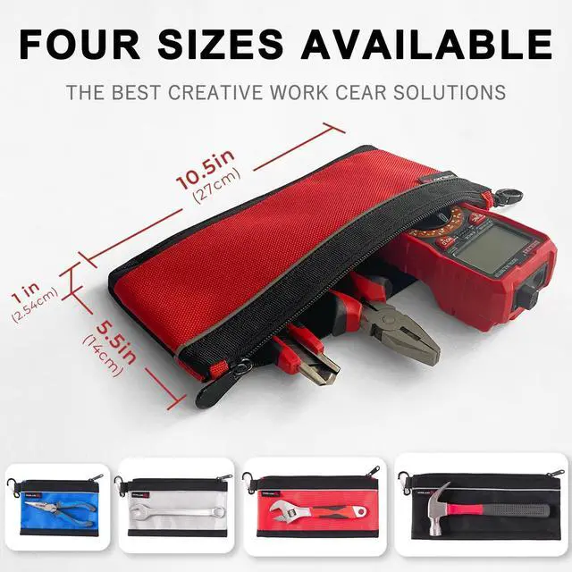 Alt view image 2 of 7 - Small Tool Pouches with Zipper Premium Small Tool Bags Waterproof 1680D Pouch Bags for Men Multipurpose Storage Organizer Premium Heavy duty 4 Pack pencil bag