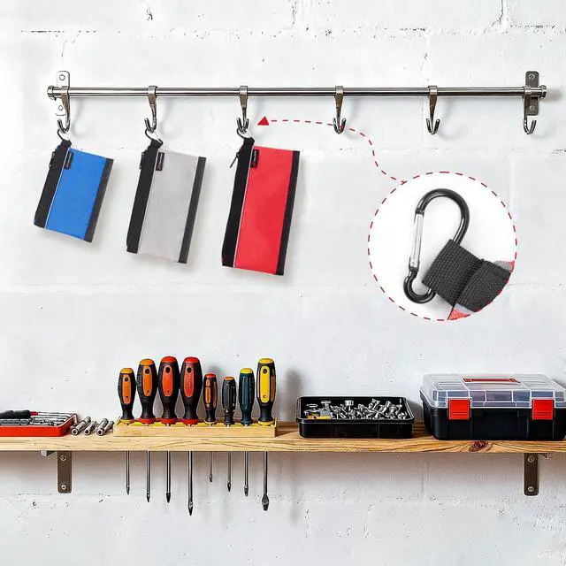 Alt view image 6 of 7 - Small Tool Pouches with Zipper Premium Small Tool Bags Waterproof 1680D Pouch Bags for Men Multipurpose Storage Organizer Premium Heavy duty 4 Pack pencil bag