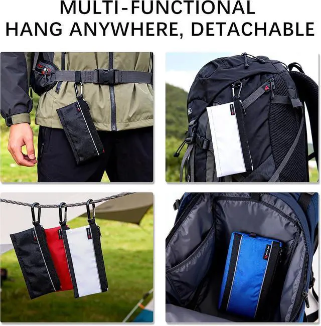 Alt view image 7 of 7 - Small Tool Pouches with Zipper Premium Small Tool Bags Waterproof 1680D Pouch Bags for Men Multipurpose Storage Organizer Premium Heavy duty 4 Pack pencil bag
