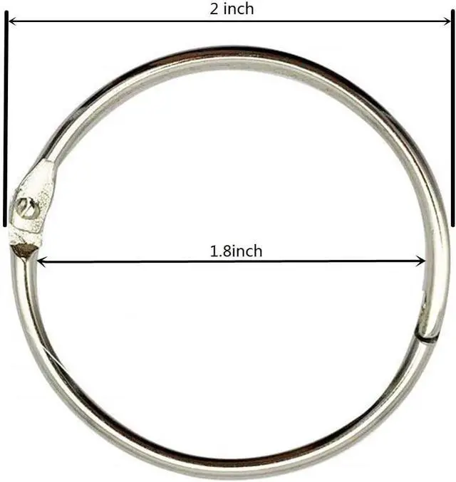 Alt view image 2 of 7 - KINGFOREST 2 Inch (20 Pack) Loose Leaf Binder Book Rings, Heavy Duty Nickel Plated Steel Rings, Rust-Resistant Metal Key Rings for Index Cards, DIY Crafts, Recipe Organizers, Notebooks & Documents