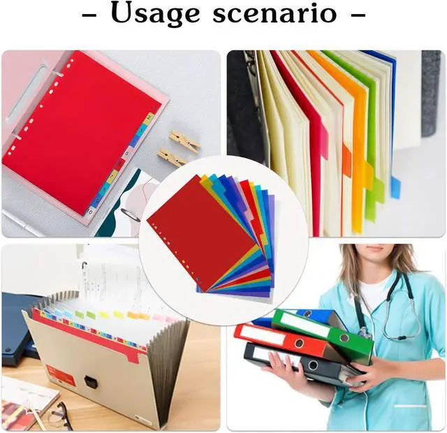 Alt view image 5 of 6 - 12 Tab Binder Dividers 3 Ring Plastic Binder Dividers with Tabs, Multicolor Notebook Dividers for 2/3/4/11 Ring Binders, Letter Size (8.2×11.6 Inch)