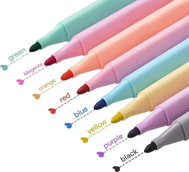 Main image of Dry Erase Markers, Cute Aesthetic Marker with 8 Colors | Erasable Low-odor Children's Whiteboard Pen, Marker Pens for Home Office and Classroom, 8 Pack