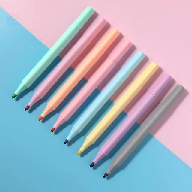 Alt view image 4 of 7 - Dry Erase Markers, Cute Aesthetic Marker with 8 Colors | Erasable Low-odor Children's Whiteboard Pen, Marker Pens for Home Office and Classroom, 8 Pack