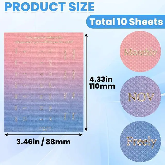 Alt view image 2 of 7 - 20 Sheets Planner Monthly Tabs, Self Adhesive Tabs Stickers, Planners Index Tabs Calendar Tabs for Planners, Office, Study, Notebook (360 Pcs, Style1, Style3)