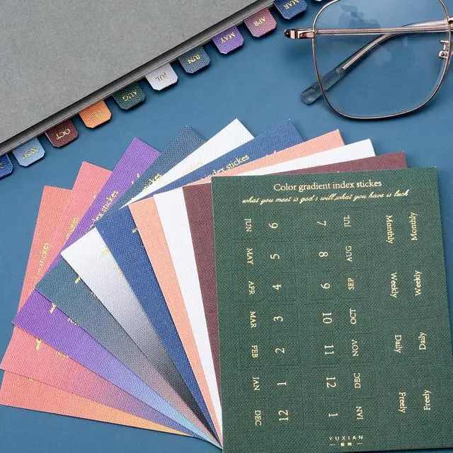 Alt view image 4 of 7 - 20 Sheets Planner Monthly Tabs, Self Adhesive Tabs Stickers, Planners Index Tabs Calendar Tabs for Planners, Office, Study, Notebook (360 Pcs, Style1, Style3)