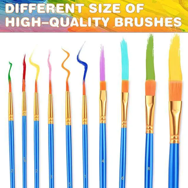 Alt view image 4 of 6 - Acrylic Paint Set, 12 Colors (2 Pack) with 20 Paint Brushes | 24 Acrylic Paints for Adults, Beginner, Professional Artists, Non-Toxic Craft Paint kit for Paper, Canvas, Rock,Wood, Ceramic