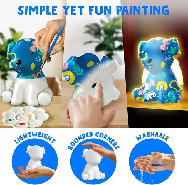 Alt view image 5 of 7 - Paint Your Own Dog Lamp Kit, DIY Night Light, Crafts for Teens Girls Boys, Arts & Crafts for Kids Ages 8-12, Painting Kit for Kids, Room Decoration, Birthday Gift for Kids Ages 3 4 5 6 7 8+