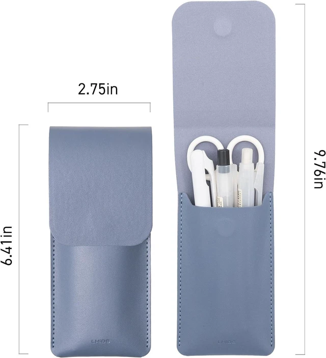 Alt view image 2 of 7 - Leather Pencil Pouch, Pen Bag for Three Fountain, Ballpoint & Rollerball Pens, Small Pencil Case, Travel Bags Organizer