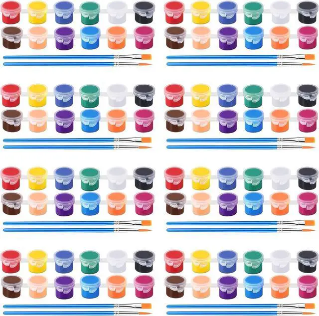 Main image of 8 Pack Mini Acrylic Paint Set, 12 Colors Acrylic Paint Strips with 16 Brushes, Washable Paint for Kids & Adults Craft, 112 PCS Painting kit for Easter Eggs, Birthday, Party Favor, Classroom Art Gifts